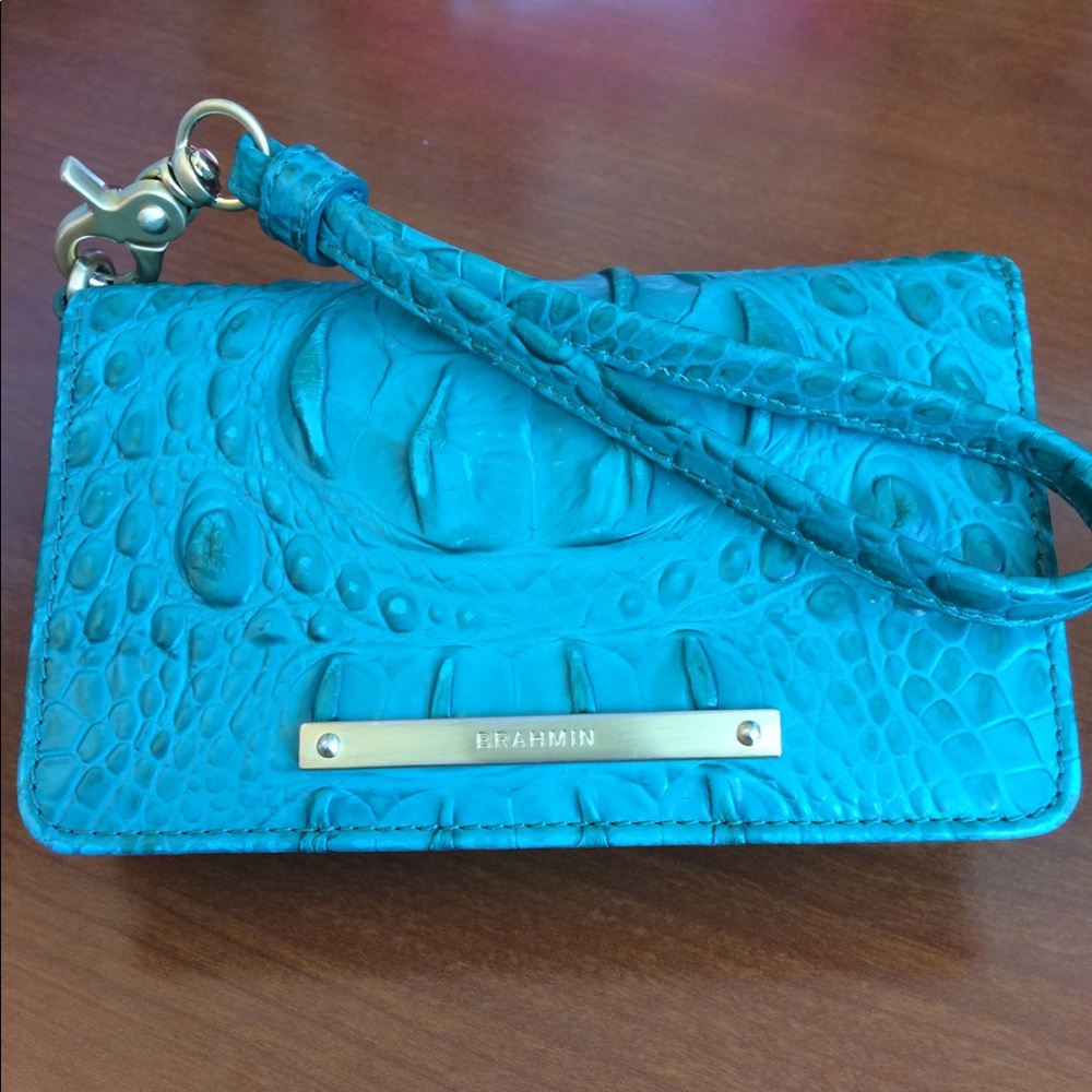 Brahmin Melbourne wristlet in lagoon